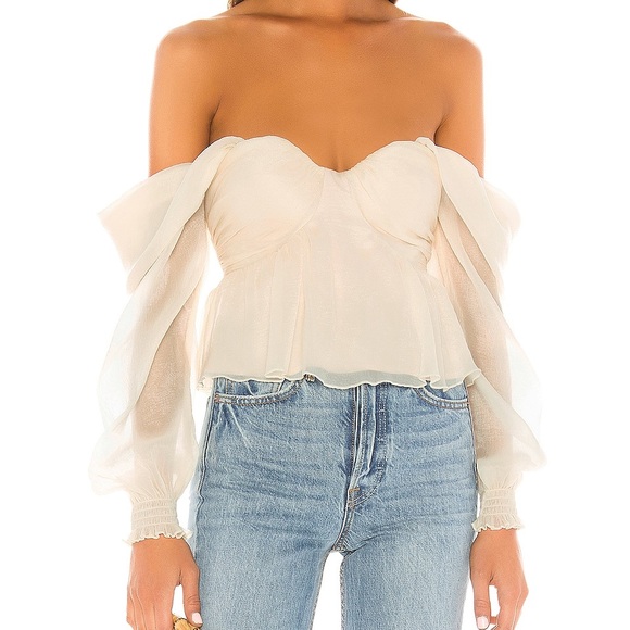 House of Harlow 1960 Tops - House of Harlow 1960 X REVOLVE Burna Blouse Cream Sz M Romantic Flouncy Coquette